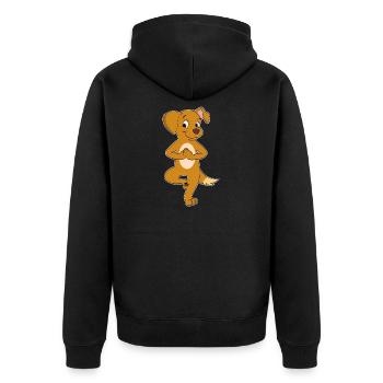 Bande dessinée sur le professeur de yoga pour les - Veste à capuche bio Premium Unisexe - noir - Dos - Nico (187cm)