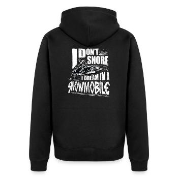 I Don't Snore I Dream I'm A Snowmobile - Unisex Premium Organic Zip Hoodie - black - Back - Nico (187cm)
