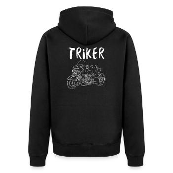 Trike Motocycle Triker - Unisex Premium Bio Zip Hoodie - Schwarz - Hinten - Nico (187cm)