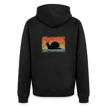 Vintage Snail Gift - Unisex Premium Organic Zip Hoodie - black - Back - Nico (187cm)