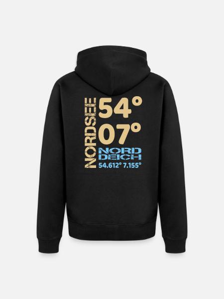 Nordsee Norddeich Koordinaten Ostfriesland Norden - Unisex Premium Bio Zip Hoodie - Schwarz