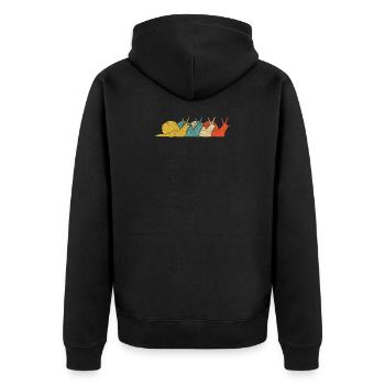 Vintage Retro Pop Art Schnecke - Unisex Premium Bio Zip Hoodie - Schwarz - Hinten - Nico (187cm)
