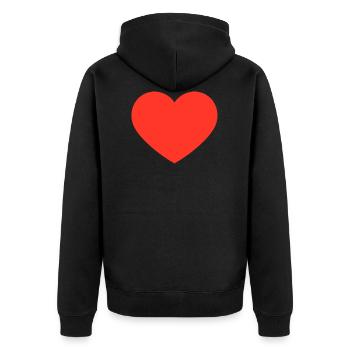 Coeur rouge - Veste à capuche bio Premium Unisexe - noir - Dos - Nico (187cm)