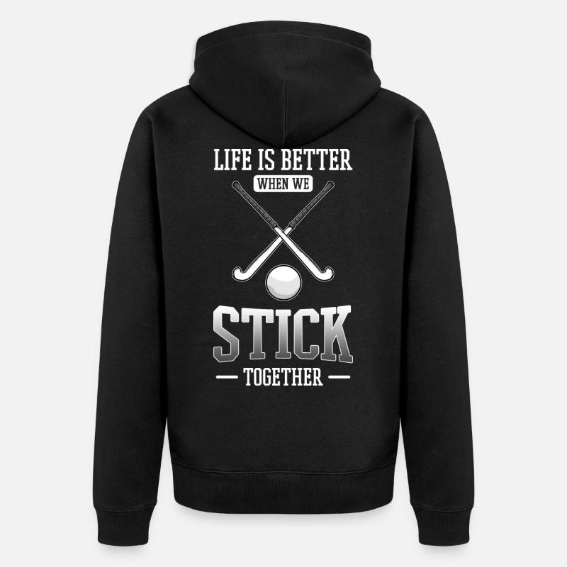 Hockey sur glace - Veste à capuche bio Premium Unisexe - noir