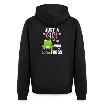 Juste une fille qui aime Frogs la grenouille - Veste à capuche bio Premium Unisexe - noir - Dos - Nico (187cm)