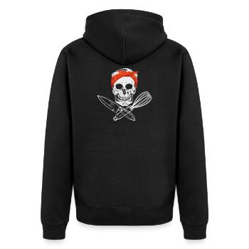 Skull cook with knife and whisk - Unisex Premium Organic Zip Hoodie - black - Back - Nico (187cm)