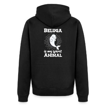 Béluga animaux mignons pour enfants bélugas - Veste à capuche bio Premium Unisexe - noir - Dos - Nico (187cm)