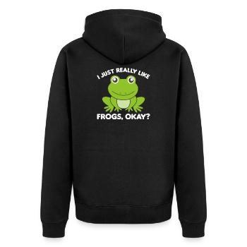 Grenouille préféré des grenouilles douces pour les amis des animaux - Veste à capuche bio Premium Unisexe - noir - Dos - Nico (187cm)