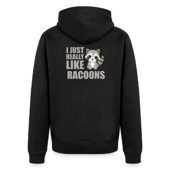 I just really like racoons mignon raton laveur - Veste à capuche bio Premium Unisexe - noir - Dos - Nico (187cm)