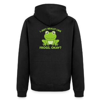 Grenouille préféré des grenouilles douces pour les amis des animaux - Veste à capuche bio Premium Unisexe - noir - Dos - Nico (187cm)