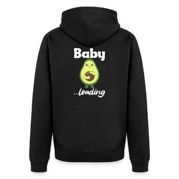 Bébé chargeant une maman d'avocat enceinte drôle - Veste à capuche bio Premium Unisexe - noir - Dos - Nico (187cm)