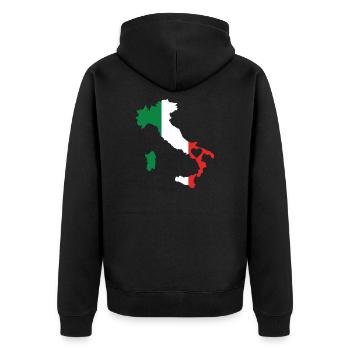 Liebe Italien Geschenk Italienisch Stolz Herz - Unisex Premium Bio Zip Hoodie - Schwarz - Hinten - Nico (187cm)