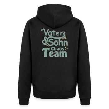 Bester Vater, Vater und Sohn - Unisex Premium Bio Zip Hoodie - Schwarz - Hinten - Nico (187cm)