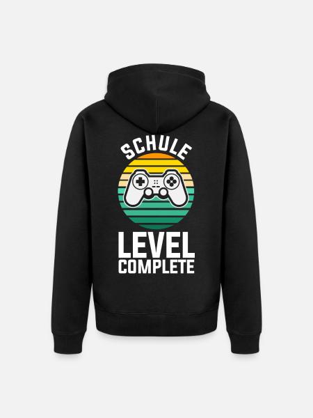 Level Completed School Leaving Certificate - Unisex Premium Organic Zip Hoodie - black