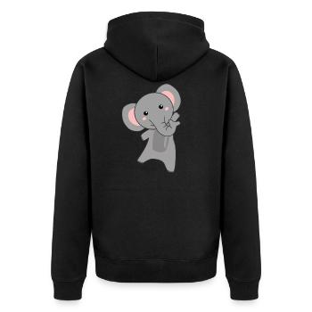 Elephant cute animals pink elephant zoo animals - Unisex Premium Organic Zip Hoodie - black - Back - Nico (187cm)