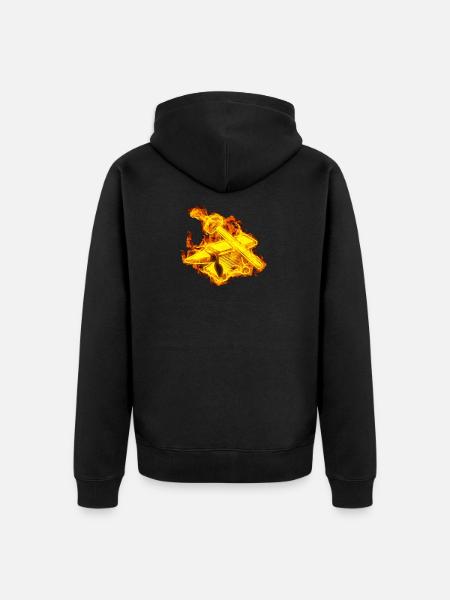 Fire Forging Hammer Blacksmith - Unisex Premium Organic Zip Hoodie - black