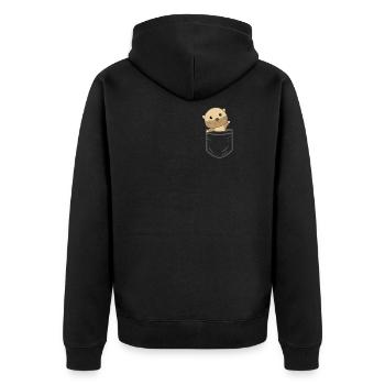 La loutre en poche douce la loutre poche poitrine - Veste à capuche bio Premium Unisexe - noir - Dos - Nico (187cm)