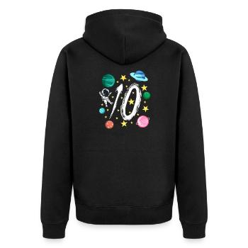 10th Birthday Spaceman 10 Years Old Astronaut Gift - Unisex Premium Organic Zip Hoodie - black - Back - Nico (187cm)