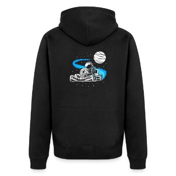 Astronaut Go Cart Funny Go Kart Racer - Unisex Premium Organic Zip Hoodie - black - Back - Nico (187cm)