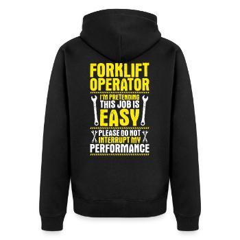 Élévateur de chariot élévateur Forklift - Veste à capuche bio Premium Unisexe - noir - Dos - Nico (187cm)