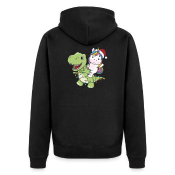 Dinosaures Licorne d’hiver T-Rex Dino - Veste à capuche bio Premium Unisexe - noir - Dos - Nico (187cm)
