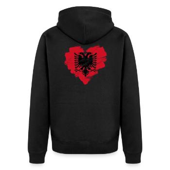 Albanie - Veste à capuche bio Premium Unisexe - noir - Dos - Nico (187cm)