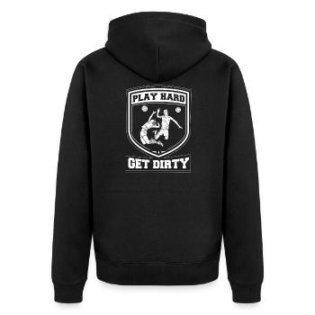 Volleyball Beach Volleyball - Unisex Premium Organic Zip Hoodie - black - Back - Nico (187cm)