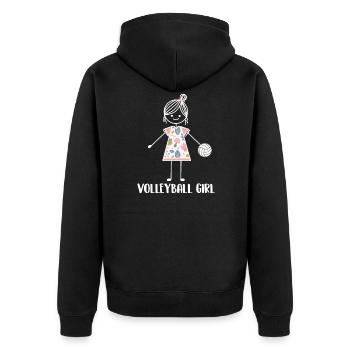 Volleyball Beach Volleyball - Unisex Premium Organic Zip Hoodie - black - Back - Nico (187cm)