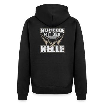 Maurer Maurermeister Bauarbeiter Handwerker - Unisex Premium Bio Zip Hoodie - Schwarz - Hinten - Nico (187cm)