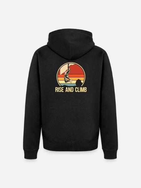 Climbing Mountaineering Climbers - Unisex Premium Organic Zip Hoodie - black