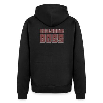 Bouldern - Unisex Premium Bio Zip Hoodie - Schwarz - Hinten - Nico (187cm)