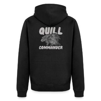 Stachelschwein - Unisex Premium Bio Zip Hoodie - Schwarz - Hinten - Nico (187cm)