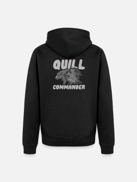 Porcupine - Unisex Premium Organic Zip Hoodie - black