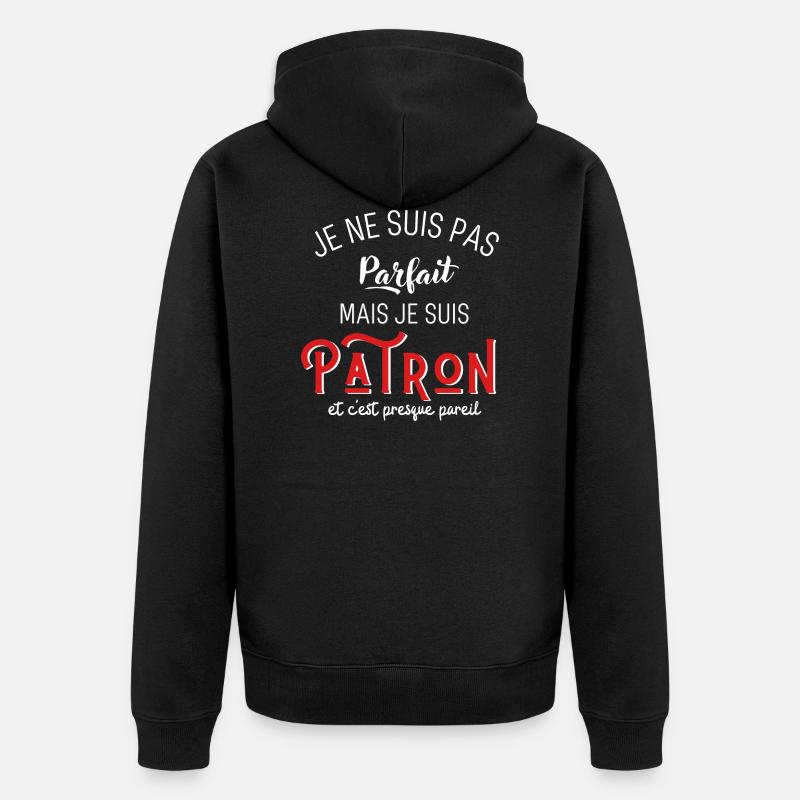 pas parfait mais patron - Veste à capuche bio Premium Unisexe - noir
