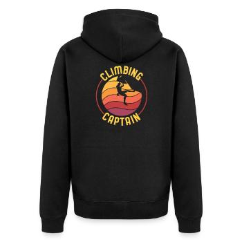 Climbing Mountaineering Climbers - Unisex Premium Organic Zip Hoodie - black - Back - Nico (187cm)