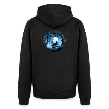Wolf - Unisex Premium Organic Zip Hoodie - black - Back - Nico (187cm)