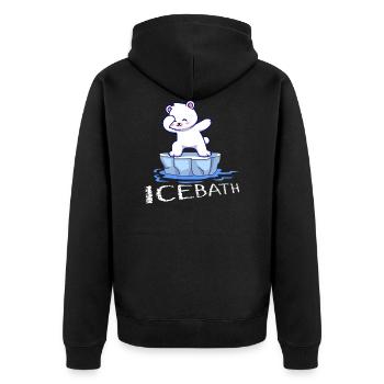 eisbader winterbader winter eisberg arktis eisbär - Unisex Premium Bio Zip Hoodie - Schwarz - Hinten - Nico (187cm)