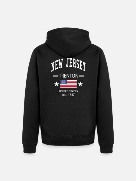 New Jersey - Unisex Premium Organic Zip Hoodie - black