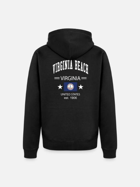 Virginia Beach - Unisex Premium Organic Zip Hoodie - black
