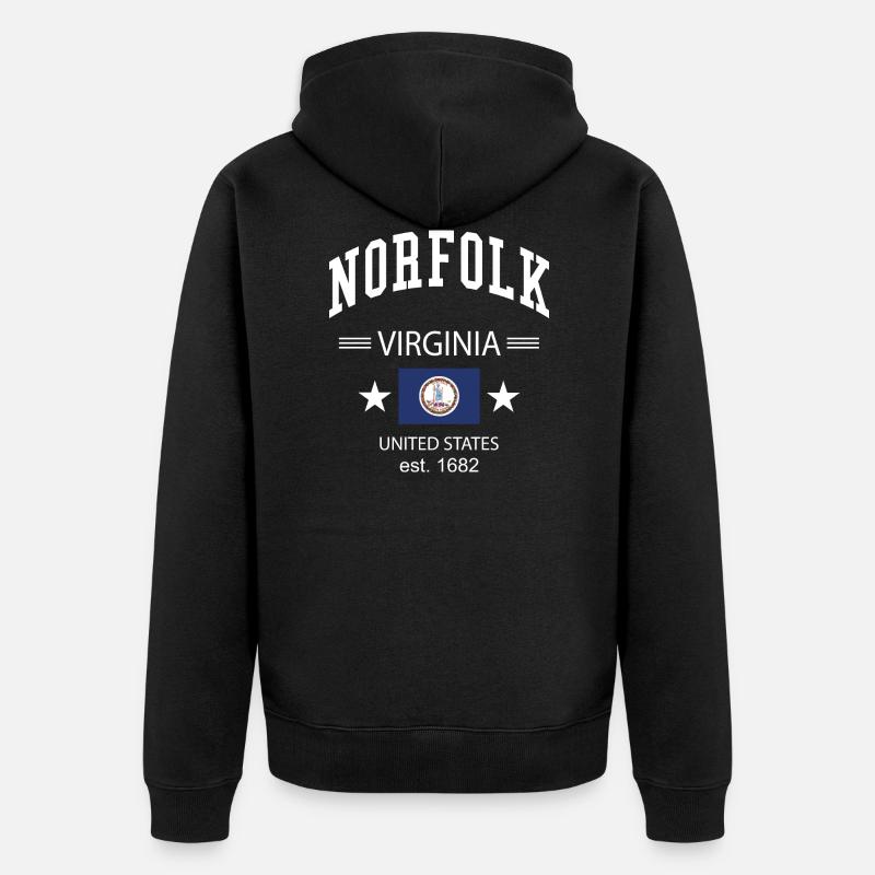Norfolk - Unisex Premium Bio Zip Hoodie - Schwarz