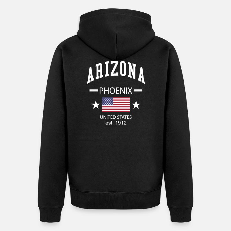 Arizona - Unisex Premium Bio Zip Hoodie - Schwarz