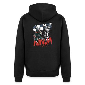 Drôle de joueur d’échecs Pièce d’échecs Chess Ninja - Veste à capuche bio Premium Unisexe - noir - Dos - Nico (187cm)