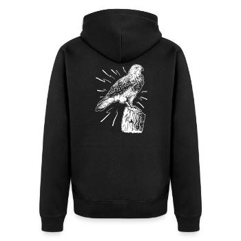 Ornithologie Vogel Liebhaber Bussard Falke Adler - Unisex Premium Bio Zip Hoodie - Schwarz - Hinten - Nico (187cm)