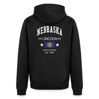 Nebraska - Veste à capuche bio Premium Unisexe - noir - Dos - Nico (187cm)