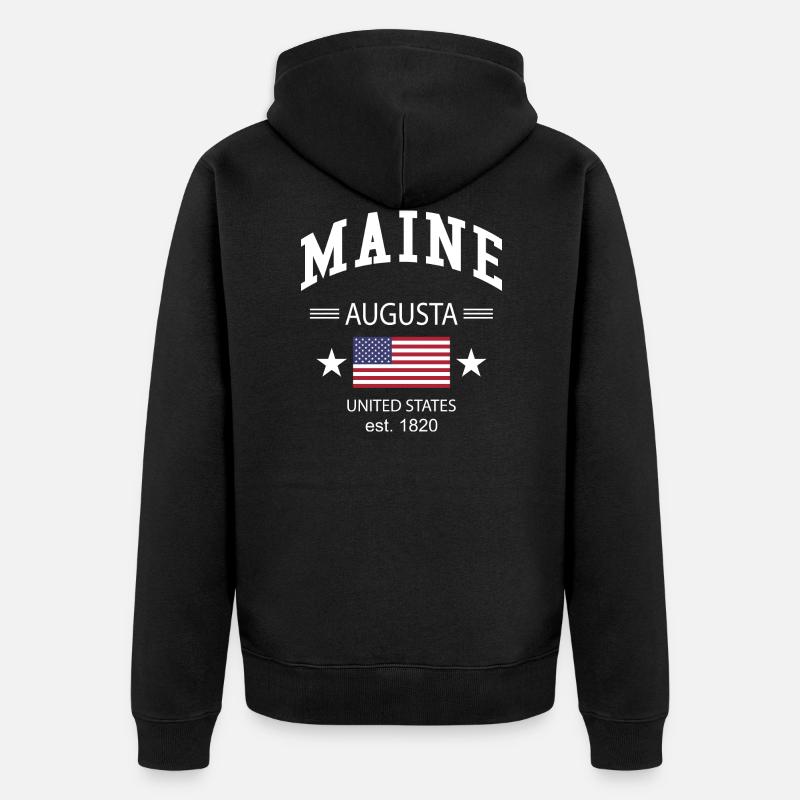 Maine - Unisex Premium Bio Zip Hoodie - Schwarz