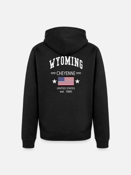 Wyoming - Unisex Premium Bio Zip Hoodie - Schwarz