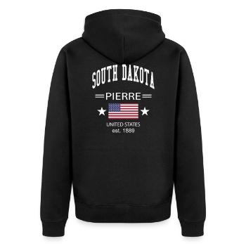 Dakota du Sud - Veste à capuche bio Premium Unisexe - noir - Dos - Nico (187cm)