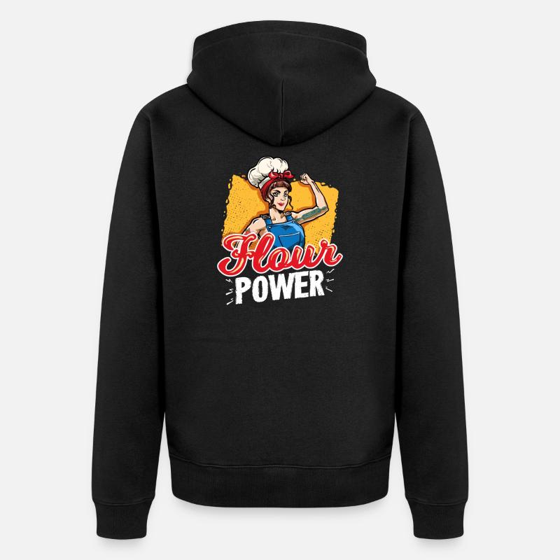Bäcker Backen Bäckerei Sprüche Hobbybäcker - Unisex Premium Bio Zip Hoodie - Schwarz
