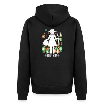 Farm Wife Flowers Farmer's Wife Farmer Farming - Unisex Premium Organic Zip Hoodie - black - Back - Nico (187cm)