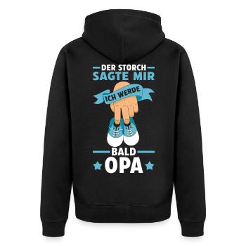 Werdender Opa - Unisex Premium Bio Zip Hoodie - Schwarz - Hinten - Nico (187cm)